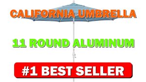 California Umbrella 11' Round Aluminum Market Umbrella, Crank Lift, Collar Tilt, Bronze - B010714OY4