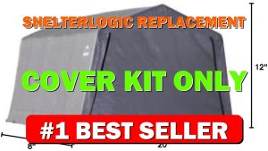 ShelterLogic Replacement Cover Kit Only No Frame-12x20x8 Peak Gray 131113 for ShelterLo - B01LBNHZX4