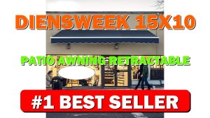 Diensweek 15'x10' Patio Awning Retractable Fully Assembled Manual Commercial Grade Qual - B07DJ3L839