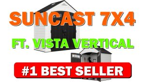 Suncast 7x4 Ft. Vista Vertical Resin Shed Outdoor Storage Shed with - B07K3QXYB8