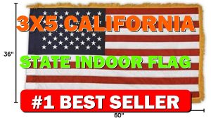 3x5' California State Indoor Flag Set with 3x5' United States Indoor Flag - B07XQLDK7L