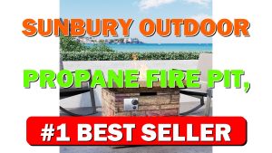 SUNBURY Outdoor Propane Fire Pit, Square Stonecrest Gas Firepit for Outside Patio, - B082K63TZ4