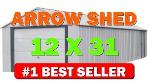 Arrow Shed 12' x 31' Murryhill Garage Galvanized Steel Extra Tall Walls - B083JYHSDQ