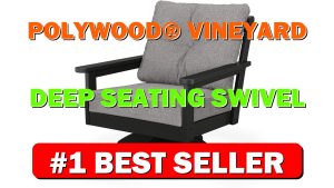 POLYWOOD® Vineyard Deep Seating Swivel Chair in Black/Grey Mist - B085FTFF92