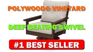 POLYWOOD® Vineyard Deep Seating Swivel Chair in Mahogany/Cast Ash - B085FXR34K