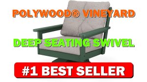 POLYWOOD® Vineyard Deep Seating Swivel Chair in Green/Weathered Tweed - B085G5KP8W