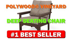 POLYWOOD® Vineyard Deep Seating Chair in Mahogany/Spiced Burlap - B085G9Y86P
