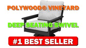 POLYWOOD® Vineyard Deep Seating Swivel Chair in Black/Granite - B085GBXFDP