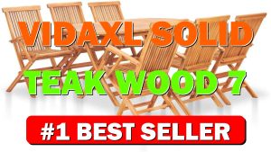 vidaXL Solid Teak Wood 7-Piece Patio Dining Set Folding Table and - B0897FHPGR