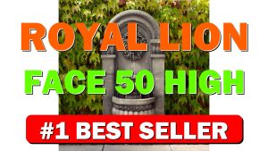 Royal Lion Face 50" High Large Italian Indoor Outdoor Decor Faux Stone - B08HSDLBR6