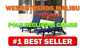 WestinTrends Malibu Poly Reclining Chaise Lounge Set with Table Navy Blue - B09PGNQ8V8