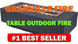 Granville Fire Table Outdoor Fire Pit 60" x 27" Cast Concrete Firepit - B0B6JSNHSG