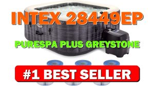 Intex 28449EP PureSpa Plus Greystone Inflatable Square Hot Tub, 83 x 28 - B0B9YMCV27