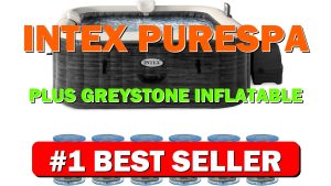 Intex PureSpa Plus Greystone Inflatable Square Outdoor Hot Tub Spa, 94 x - B0BB2ZC5V8