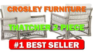 Crosley Furniture Thatcher 2-Piece Swivel Rocker Outdoor Chair Set, Wicker Patio Chairs - B0BDWSNL52
