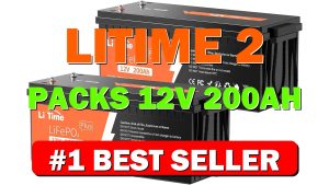 Litime 2 Packs 12V 200Ah Plus Lithium LiFePO4 RV Battery, Max. 15000+ - B0BRRNNR4C