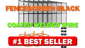 FenceScreen Black-Coated Welded Wire Temporary Fence Panel Kit – Includes Base Stand - B0BYQ4144B