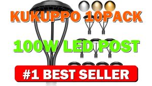 KUKUPPO 10Pack 100W LED Post Top Light ETL&DLC Listed 14000Lm Adjustable CCT - B0D9JVY8GK