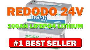 Redodo 24V 100Ah LiFePO4 Lithium Battery, 2560W Power, 100A BMS, Up to - B0DBT9GKF4