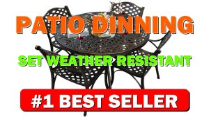 Patio Dinning Set Weather Resistant Cast Aluminum Patio Furniture Set with Umbrella - B0DDVJQ7D5