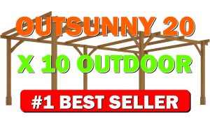 Outsunny 20' x 10' Outdoor Pergola, Wood Gazebo Grape Trellis with Stable - B0DSF67X34