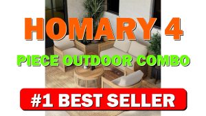 homary 4 Piece Outdoor Combo Sofa Set, All Weather Patio Furniture Set - B0DXF6L948