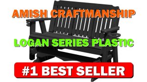 Amish craftmanship Logan Series Plastic Lumber Glider with Cupholders 3-Person 5 FT, - B0DY65W3QY