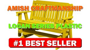 Amish craftmanship Logan Series Plastic Lumber Glider with Cupholders 3-Person 5 FT, - B0DY672CCR