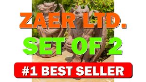 Zaer Ltd. Set of 2 Gothic Gargoyle Garden Statues, 28.4 Inch Tall - B0DYWDDJ32
