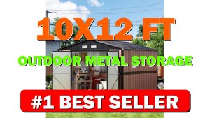 10X12 FT Outdoor Metal Storage Shed with Lockable Doors & 2 Windows, - B0F2HF3JKX