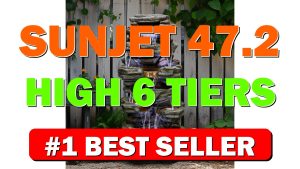 SunJet 47.2" High 6-Tiers Cascading Rock Outdoor Water Fountain with LED Lights - B0F3C353S6