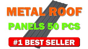 Metal Roof Panels 50 pcs L73.23 x W16.77 Galvanized Steel Corrugated Tin - B0F3HH5JKS