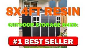 8x4ft Resin Outdoor Storage Shed: Double Doors & Two Windows, Heavy-Duty Plastic - B0F88MY4N2