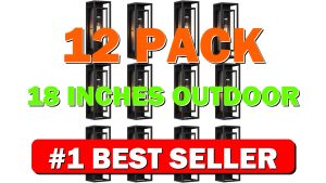 12 Pack 18 inches Outdoor Wall Lantern Light Fixture, Large Black Exterior - B0FH1GNLN7