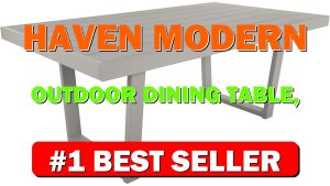 Haven Modern Outdoor Dining Table, Cove Gray - B0FHSMLDK8