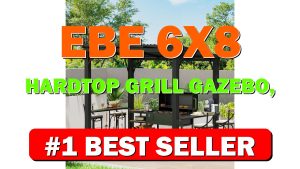 EBE 6'x8' Hardtop Grill Gazebo, Outdoor Gazebo with Side Shelves, BBQ Grill - B0FQ54TX3F