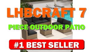 LHBcraft 7 Piece Outdoor Patio Furniture Set, Wicker Patio Furniture Set Outdoor - B0FX46XYPZ