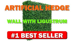 Artificial Hedge Wall with Ligustrum Ficus Leaf Mat Panels, Green Wall, UV - B0FZ4B4PT6