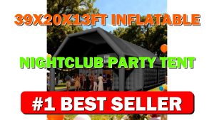 39x20x13Ft Inflatable Nightclub Party Tent with Additional Gazebo and Logo Area Black - B0G7T2S9G9
