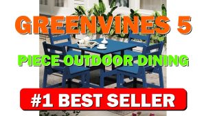 GREENVINES 5-Piece-Outdoor-Dining-Set HDPE Square Patio Furniture All Weather - B0GC6QZQWV