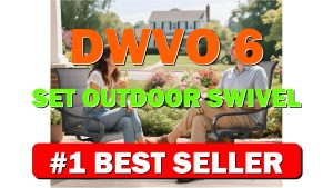 DWVO 6 Set Outdoor Swivel Chairs Padded, Premium Patio Swivel Chairs with - B0GMRLCLW7