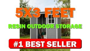 5x3 Feet Resin Outdoor Storage Shed with Flooring & Windows, Plastic Garden - B0GNG2YZ7K