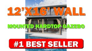 12’X16’ Wall-Mounted Hardtop Gazebo with Galvanized Steel Roof, Aluminum Frame, Gutters - B0GQ9FS7JX