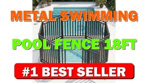 Metal Swimming Pool Fence 18ft (L) × 40in (H), 7 Panels & - B0GR6C9YCP