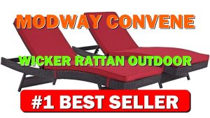 Modway Convene Wicker Rattan Outdoor Patio Chaise Lounge Chairs in Espresso Red - B01JNQ3KRQ