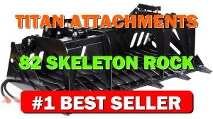 Titan Attachments 82" Skeleton Rock Grapple Rake with Teeth, Skid Steer Quick - B01L2V613U