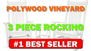 POLYWOOD Vineyard 3-Piece Rocking Chair Set White Outdoor Patio Furniture Set - B07B7QLRFQ
