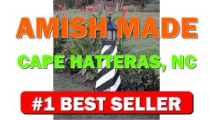 Amish-Made Cape Hatteras, NC Replica Lighthouse with Base and Solar-Powered LED Lightin - B07FFFW9QJ