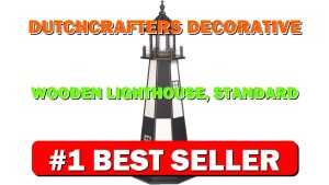 DutchCrafters Decorative Wooden Lighthouse, Standard Light Bulb, Cape Henry Style Amish - B07VFBY2RT