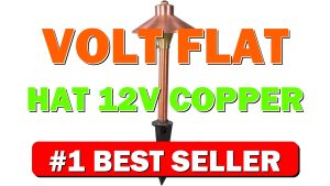VOLT Flat Hat 12V Copper Mini Path Light (7" Shade, 15" Tall) - B083JKPM8W